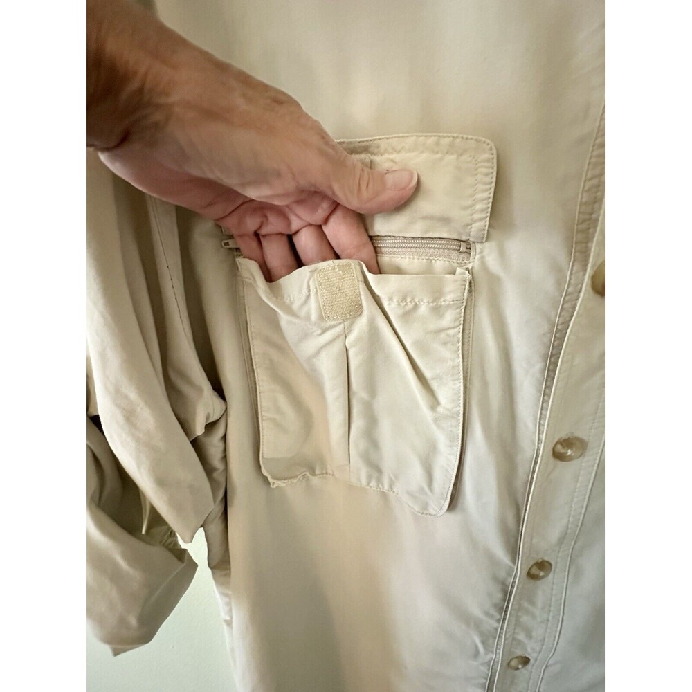 ExOfficio Shirt Mens XXL Beige Tan Brown Nylon Vented Mesh‎ Hiking Outdoors - Picture 8 of 16